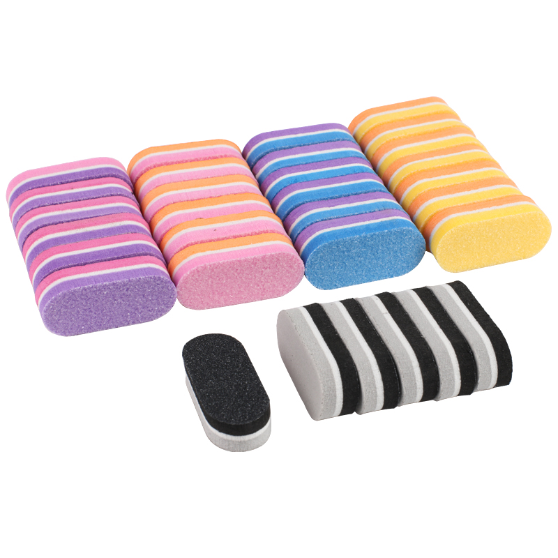 200pcs Professional Nail File Mini Sponge Buffer Block 100/180 Colorful Files Double Sided Sanding Buffer Strips Manicure Tools