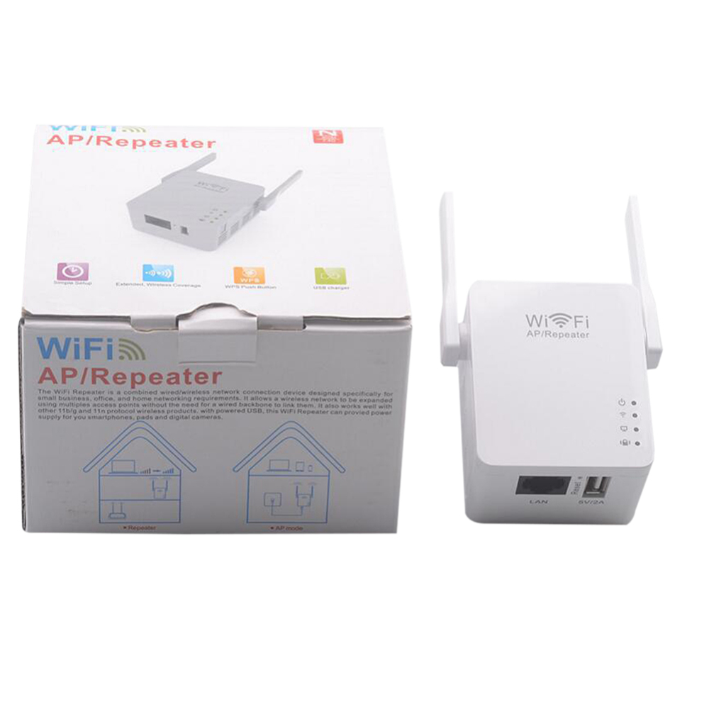 1pcs Single Increase Dual External Antennas 300Mbps Router WiFi Repeater Network Range Extender Booster