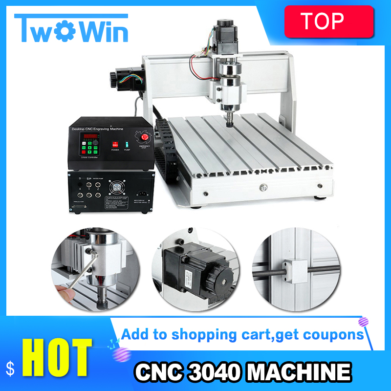 300w/800w/1.5kw CNC 3040 T-D Three-axis Threads Screw CNC Router Engraver Engraving Milling Drilling Cutting Machine