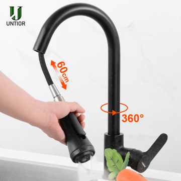 UNTIOR 4 Modes Pull Out Faucet Extender 360 Rotatable Sink Mixer Tap Single Lever Water Mixer Bathroom Kitchen Accessories