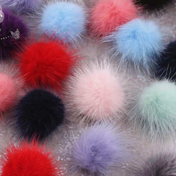 5pc 4cm Mink Pompoms Fur balls for Sewing On knitted beanies keychain and scarves shoes Hats earring fur pom pom DIY Accessories