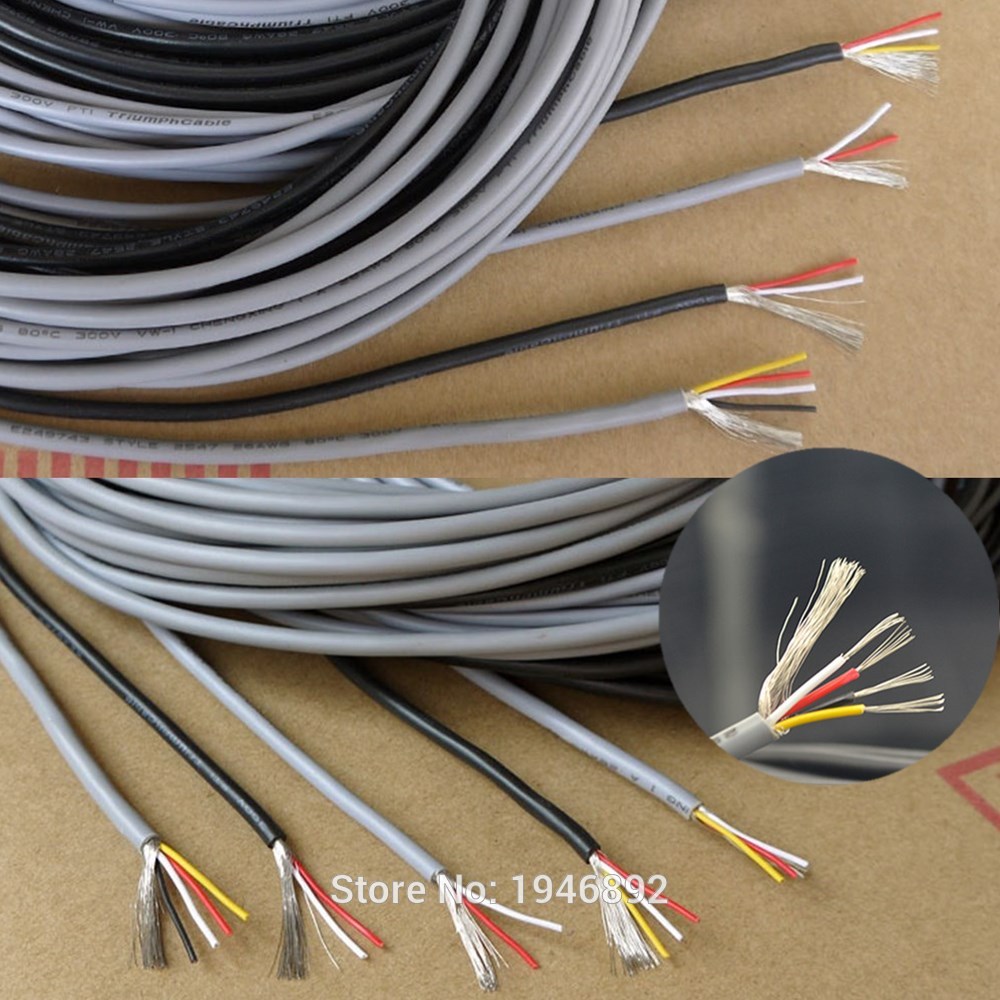 UL 2547 28/26/24 AWG Multi-core Control Cable Copper Wire Shielded Audio Cable Headphone Cable Signal Wire Cable