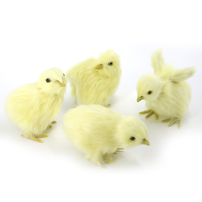 Simulation plush animal fur chicks realistic cute plush chicken children gift holiday home decoration ornaments
