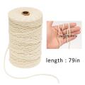Durable 200m White Cotton Cord Natural Beige Twisted Cord Rope Craft Macrame String DIY Handmade Home Decorative supply 2/3mm