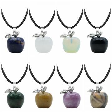 3D Gemstone Apple Shape Pendant Necklace for women Girls