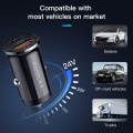 KUULAA Mini USB Car Charger Quick Charge 4.0 PD 3.0 36W Fast Charging Charger For iPhone Huawei Xiaomi Mi Type C Mobile Phone