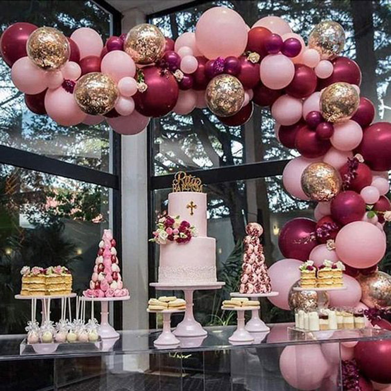 118pcs/set balloons arch garland for wedding decoration Burgundy balloon chain backdrop baby shower girl birthday party decor