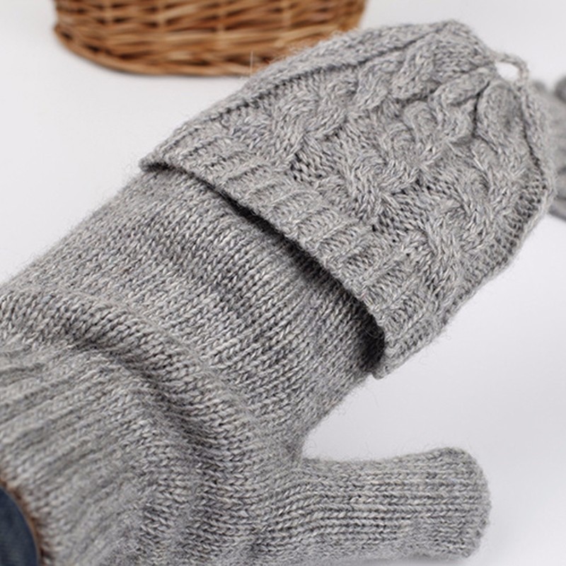 Women woolen solid Winter Soft Fingerless Gloves Mittens Knitted Glove Hand Warmer