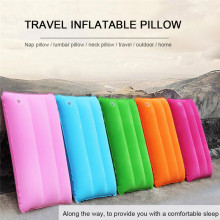 Portable Ultralight Inflatable Travel Pillow PVC Flocking Air Pillow Sleep Cushion Outdoor Hiking Car Plane Head Rest Support