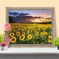 Huacan Full Square Diamond Painting Cross Stitch Sunflower 5D DIY Diamond Embroidery Scenery Mosaic Decoration