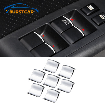 Xburstcar For Nissan Navara D40 Qashqai J10 Parts 7Pcs/Set ABS Chrome Interor Car Control Lifter Switches Botton Sequins Trim