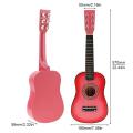 23 Inch Black Basswood Acoustic Guitar With Guitar Pick Wire Strings for Children and Beginner