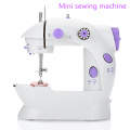 Mini Electric Handheld Sewing Machine Dual Speed Adjustment with Light Foot AC100-240V Double Threads Pendal Sewing Machine