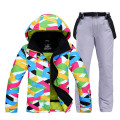 Cheap Colorful Women Snow Wear snowboarding suit sets waterproof windproof breathable Winter sports Ski jacket + bibs Snow pant