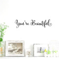 2pcs/lot Small Wall Sticker Self-adhesive You're Beautiful Mirror Wallpaper Living Room Wall Stickers Home Decal Wall Art