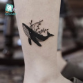 Rocooart Rage Letter Tattoo Cute Whale Panda Taty Flowers Snake Tatouage Body Art Waterproof Temporary Tattoo Sticker Fake Tatoo