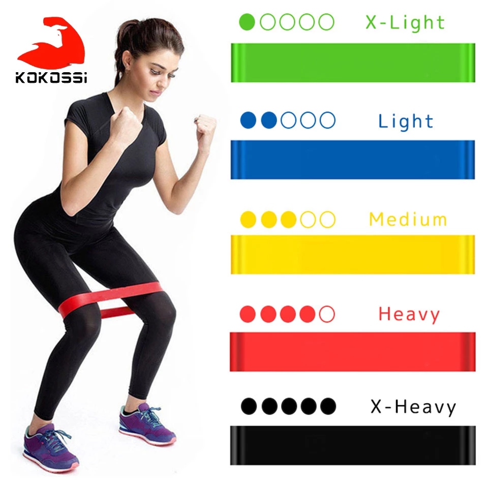 KoKossi Yoga Resistance Rubber Bands Fitness Elastic Bands Training Indoor Outdoor Portable Fitness Equipment Assistance Sports