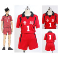 Haikyu Haikyuu!! Nekoma High School NO 1 Tetsuro Kuro Volleyball Jerseys Sport Wear Club T Shirt Shorts Anime Cosplay Costume