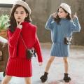 Fashion Girls Sweaters Knitted Pullovers Warm Crochet Winter Cashmere Long Sweaters 6 9 10 12 Year Girls Sweaters with Vest Free