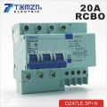 DZ47LE 3P+N 20A 400V~ 50HZ/60HZ Residual current Circuit breaker with over current and Leakage protection RCBO