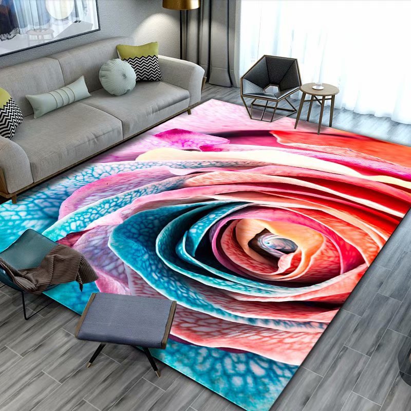 3D Red/Pink Rose Flower Carpet Wedding Bedroom Decorate Area Rugs Modern Home Mat Valentine's Day Large Carpets for Living Room