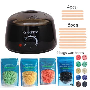 Wax Warmer Heater Machine Hair Removeal for Men and Women Depilatory Kit with 400g Wax Spatula with 12pcs Using on Face Legs