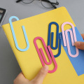 2 pcs/Set Cute Colored Paper Clips Metal Kawaii Big Bookmark Office School Supplies Creative Stationery Book Clip For Students