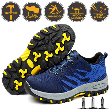 Men Women Anti-smashing Lightweight Breathable Steel Toe Fashion Work Safety Shoes Outdoor Construction Shoes Large size