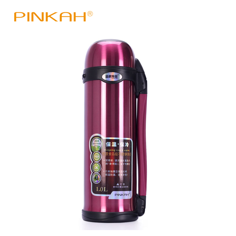 PINKAH Vacuum Flasks Thermoses Stainless Steel 1L High Capacity Outdoor Sport Travel Cup Thermos Drinking Water Bottle Thermal
