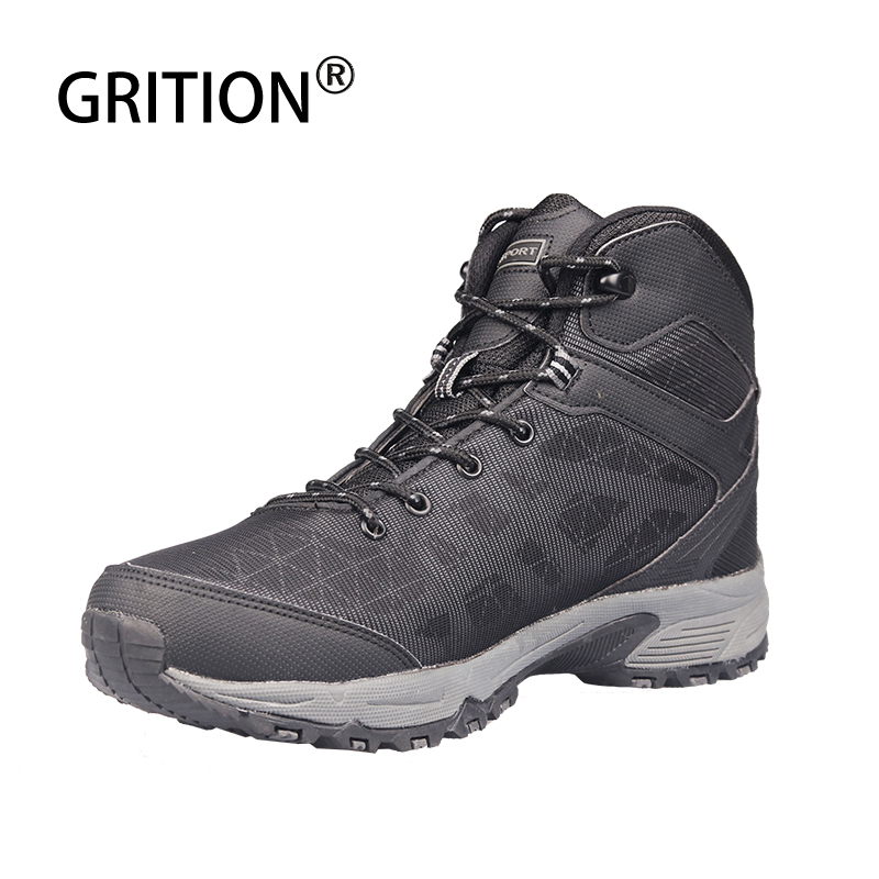 GRITION Men Hiking Boots Waterproof Winter Keep Warm Trekking Boots Ankle Outdoor Non Slip Safety Climbing Work Fashion 2020