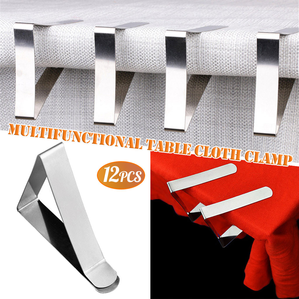 Tablecloth Clips Picnic Table Clips Stainless Steel Table Cloth Clamps 12pack Garment Clips Costura Acessorios Para Costura