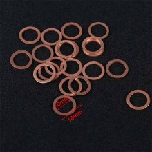 20Pcs Durable Copper Washers Flat Ring Gasket Sump Plug Oil Seal Fittings 10*14*1MM Universal Fastener Hardware Accessories