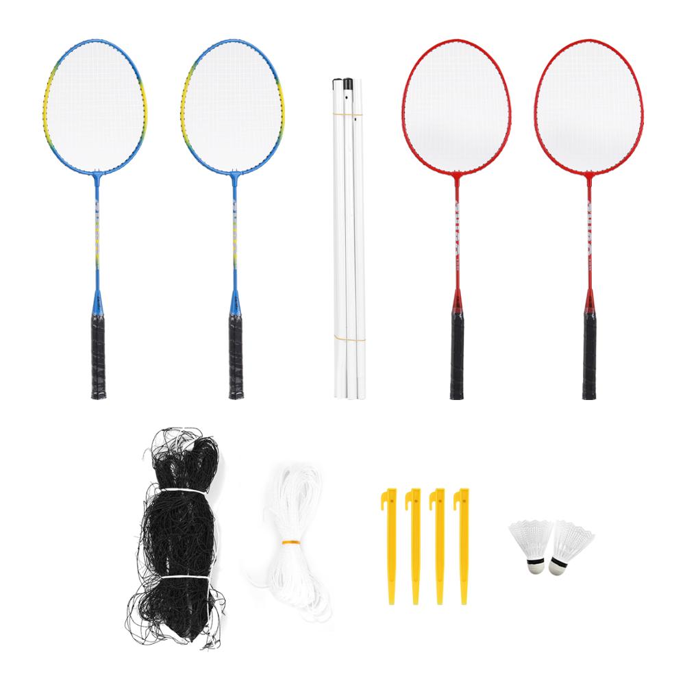 Outdoor Sports Badminton Set Badminton Rackets Birdies Net Adjustable Polls Beach Backyard tennis Ball badminton shuttlecock