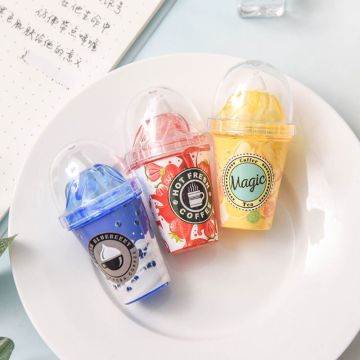 Cute Milk Tea Cup Ice Cream Correction Correcting Tape Stationery Corrector School Office Supplies Student Kids Gifts