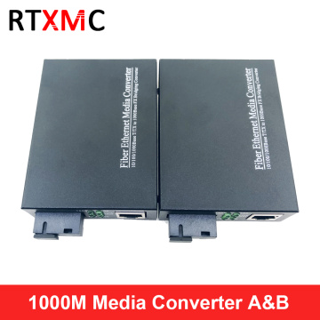 Gagibit FTTH 1 Pair Gigabit Fiber Optical Media Converter 10/100/1000Mbps Single Mode Single Fiber 20KM Chipset RTL8213B