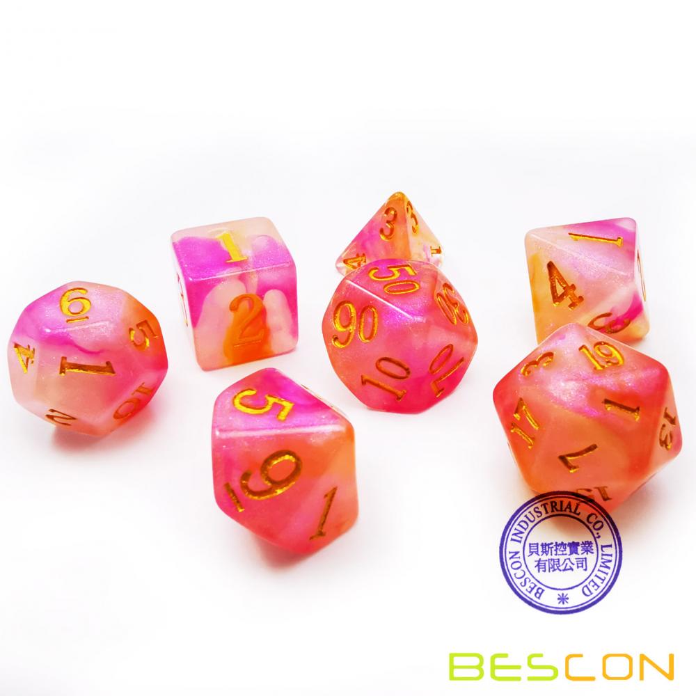 Rosequartz Stone Dice For Role Playing Game 2