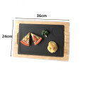 Hot Sale Western Natural Slate Dishes Solid Square Stone Sushi Steak Barbecue Plate Cheese Pizza Flat Fruit Plate Food Tea Tray