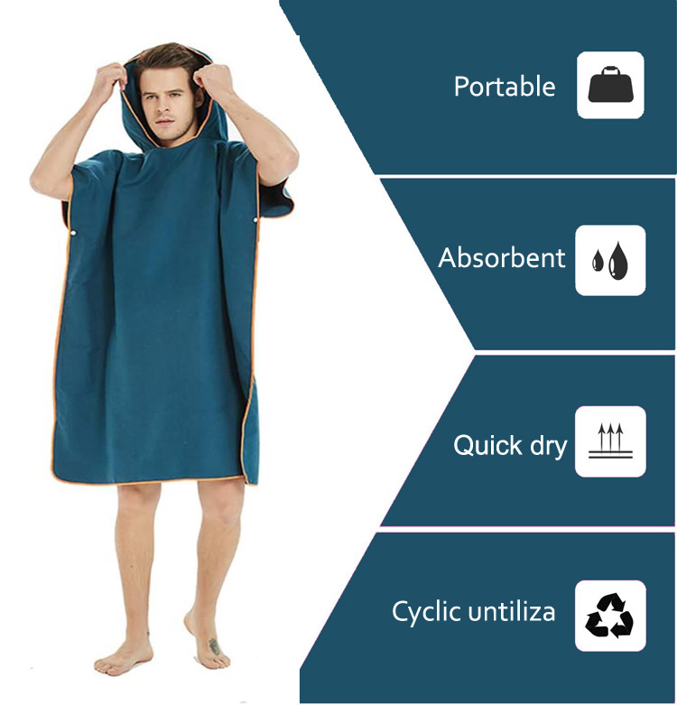 Men Microfiber Poncho Towel