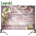 Lyavshi Flowers Wooden Board Backdrops Planks Newborn Portrait Birthday Party Decor Backgrounds Photography for Photo Studio