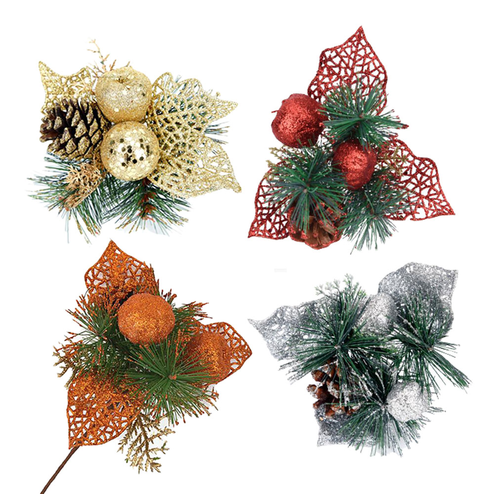 Merry Christmas Tree Ball Hanging Ornaments DIY Party Events Pine Cone Christmas Flower Pine For Home New Year Supplies Gift