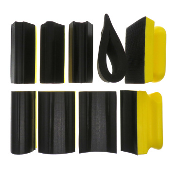 9PC Set Sanding Pad Shaped Hand Sanding Block Base Sanding Disc Grinding Sponge For Hook & Loop Sandpaper Abrasive Tools