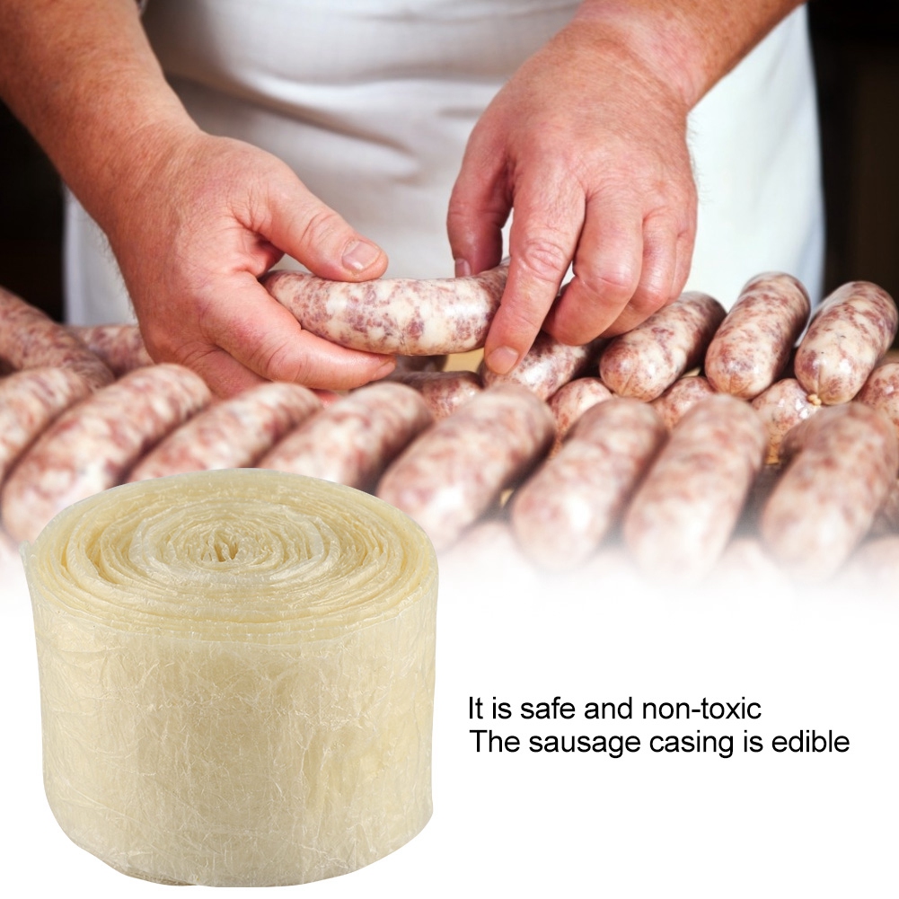50mm 2 layered Edible Drying Sausage Casing Packaging Tools Flavorous Homemade Sausages Ham Kitchen Tool