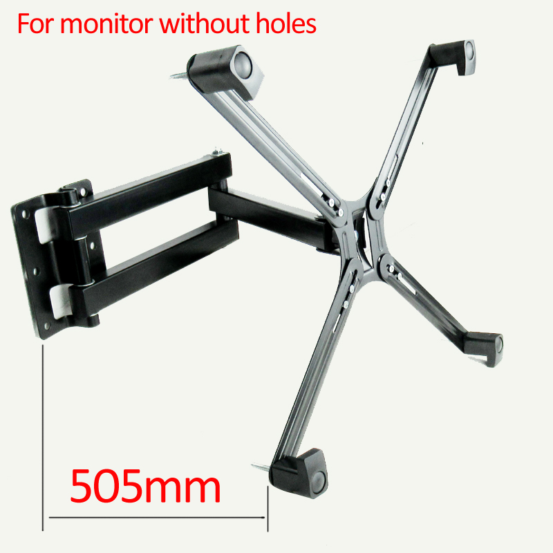 (new) AD600 extension hook set clamp Adaptor for 10"-27" monitor/tv no hole 4pc adjustable size tv mount accessory part