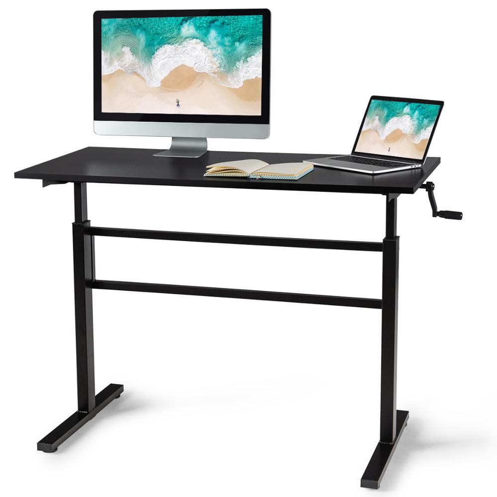 Standing Desk Height Adjustable Sit to Stand Workstation w/Crank Handle HW65655