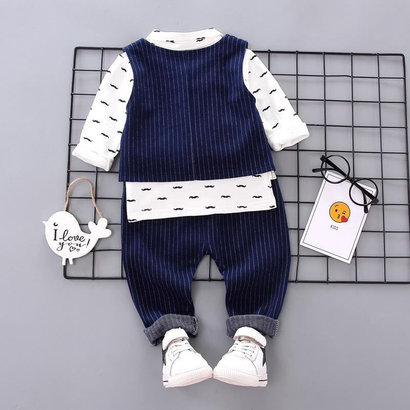 2020 Autumn Winter Toddler Baby Baby Clothes Sets Vest+Long Sleeved Shirts+Pants three-piece Suit Kids Outfits Children Clothing