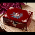 Hand Made Abalone Shell-linlaid Mosaic Jewelry Box Storage Lacquerware Lacquer Arts with Lock 16x11x7cm Wedding Gift Red