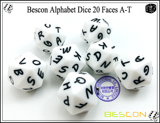Bescon Alphabet Dice 20 Faces A-T-5