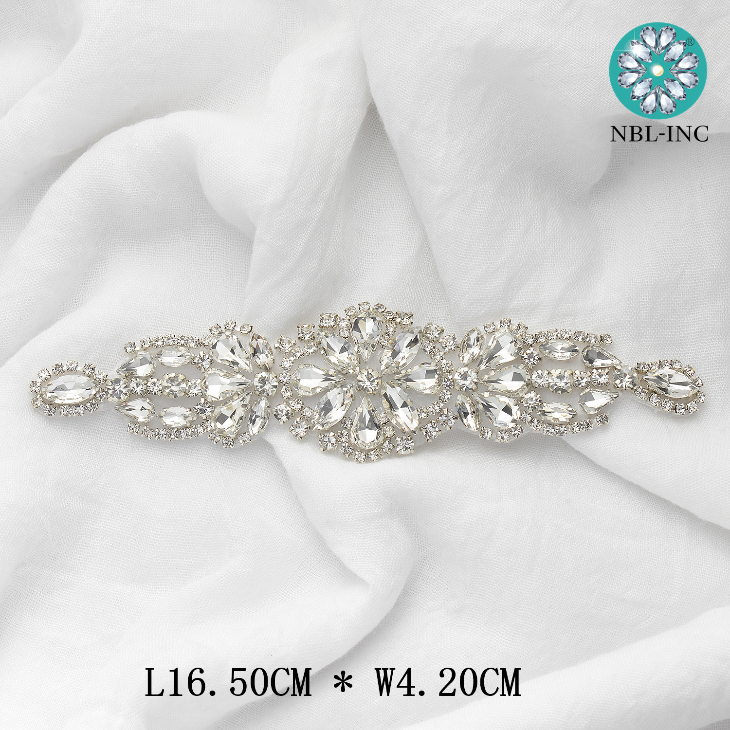 (1PC) Silver rhinestone bridal belt wedding applique with crystals wedding dress accessories sash belt for wedding dress WDD0455