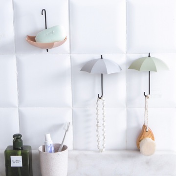 3 pcs Creative Hook Umbrella Shape Wall Mount Hook Key Holder Storage Stand Hanging Hooks For Bathroom Kitchen Door Decor Home