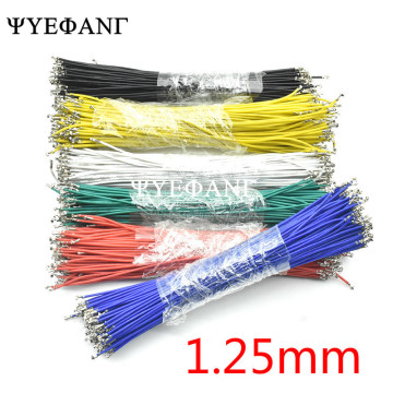 50pcs/lot 1P 1.25mm Cable Jumper Wire Female to Female Double Head Spring Electronic Wire JST Line 20cm
